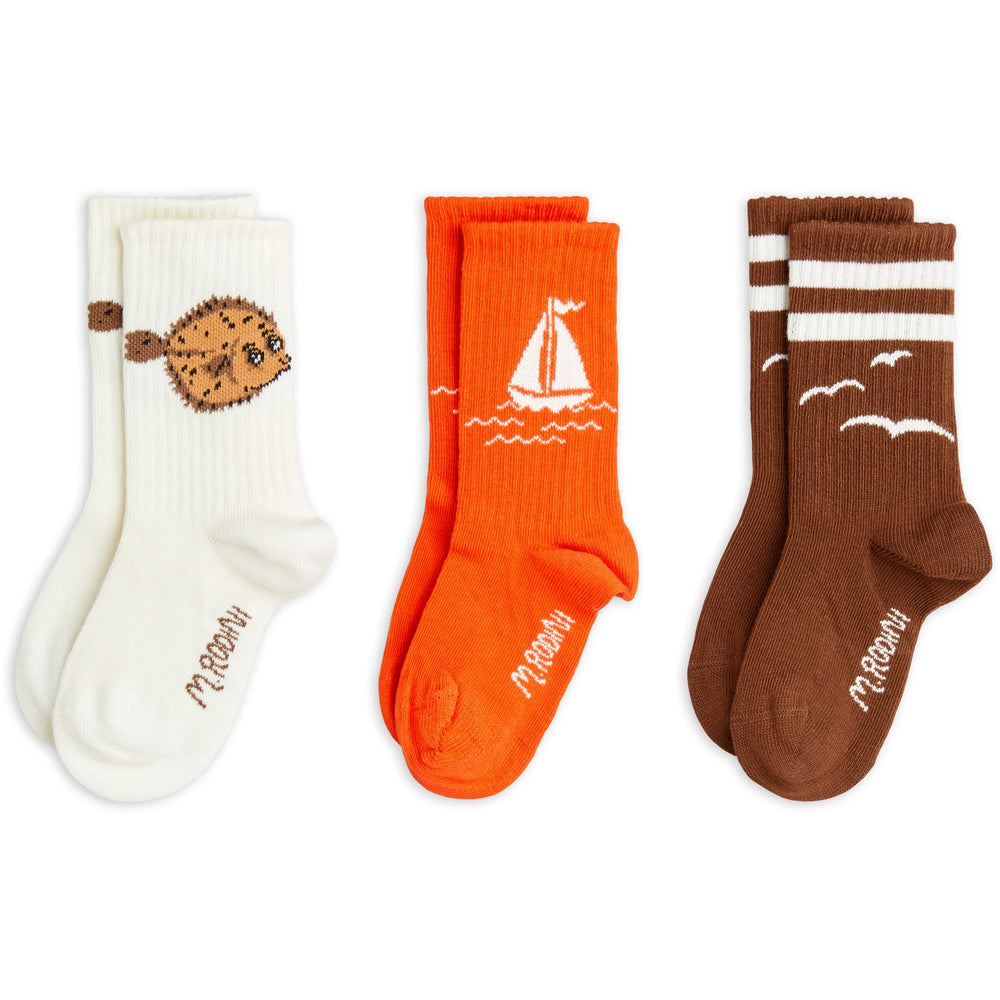 Køb Mini Rodini Multi Sailing Boats 3-Pak Strømper
