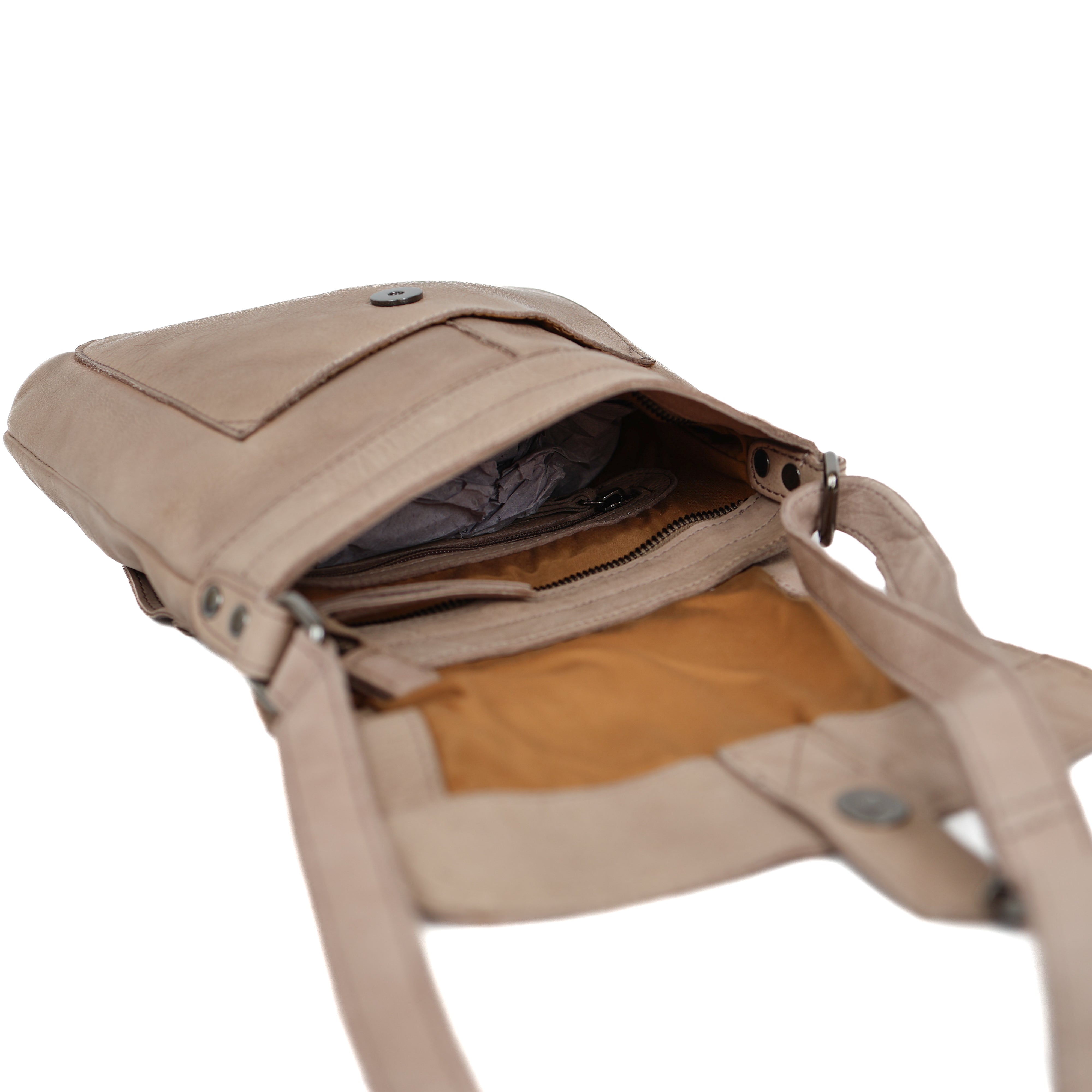 Schoudertas met flap 'Jip' taupe Taupe