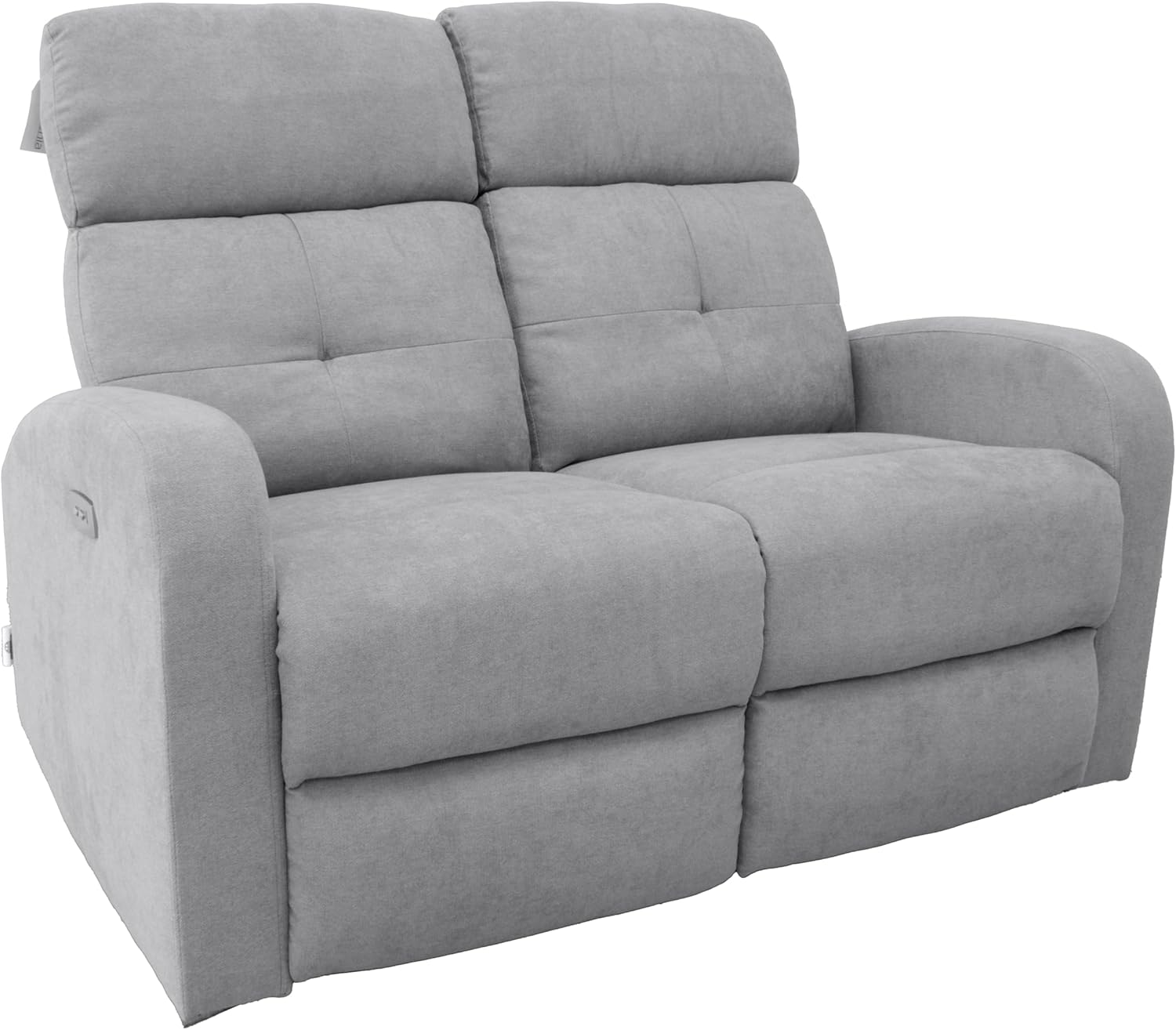 GARDENIA Elektrisches Sofa, 2-Sitzer, neigbar, mit Knöpfen, Cindy, Grau