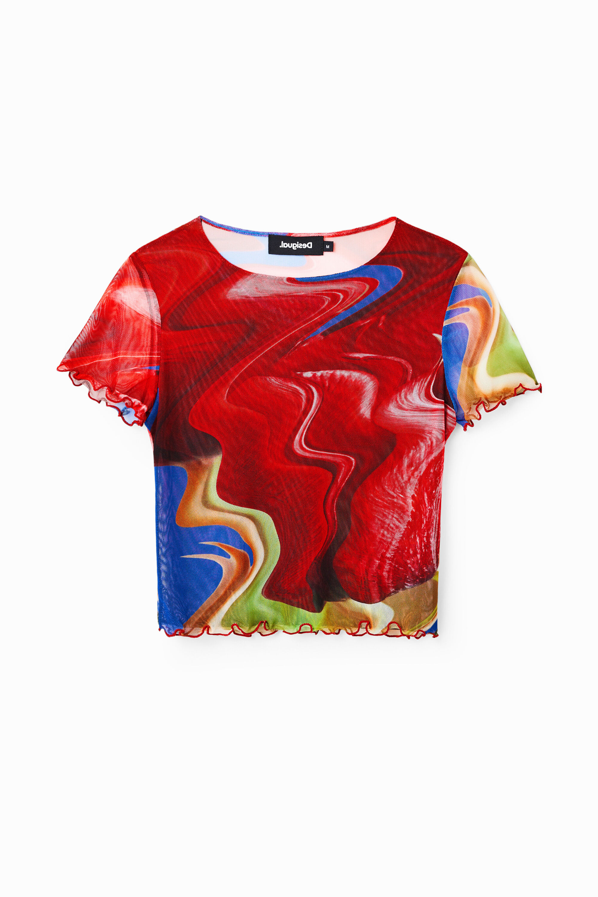 T-shirt court marbré tulle