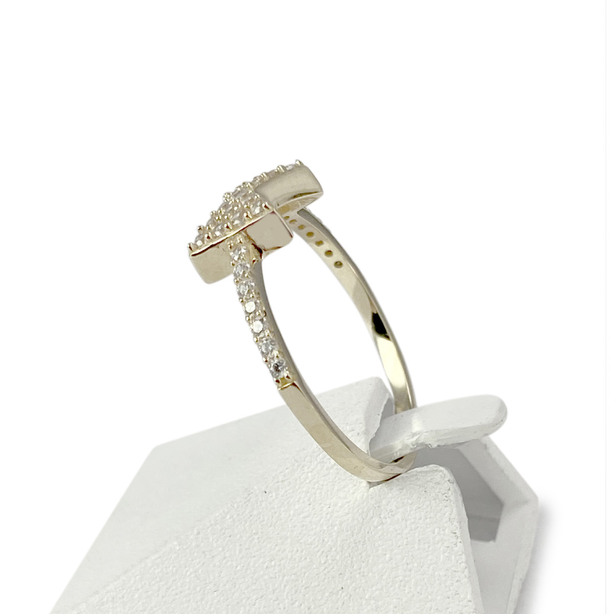 Bague d'occasion or 375 jaune zirconias