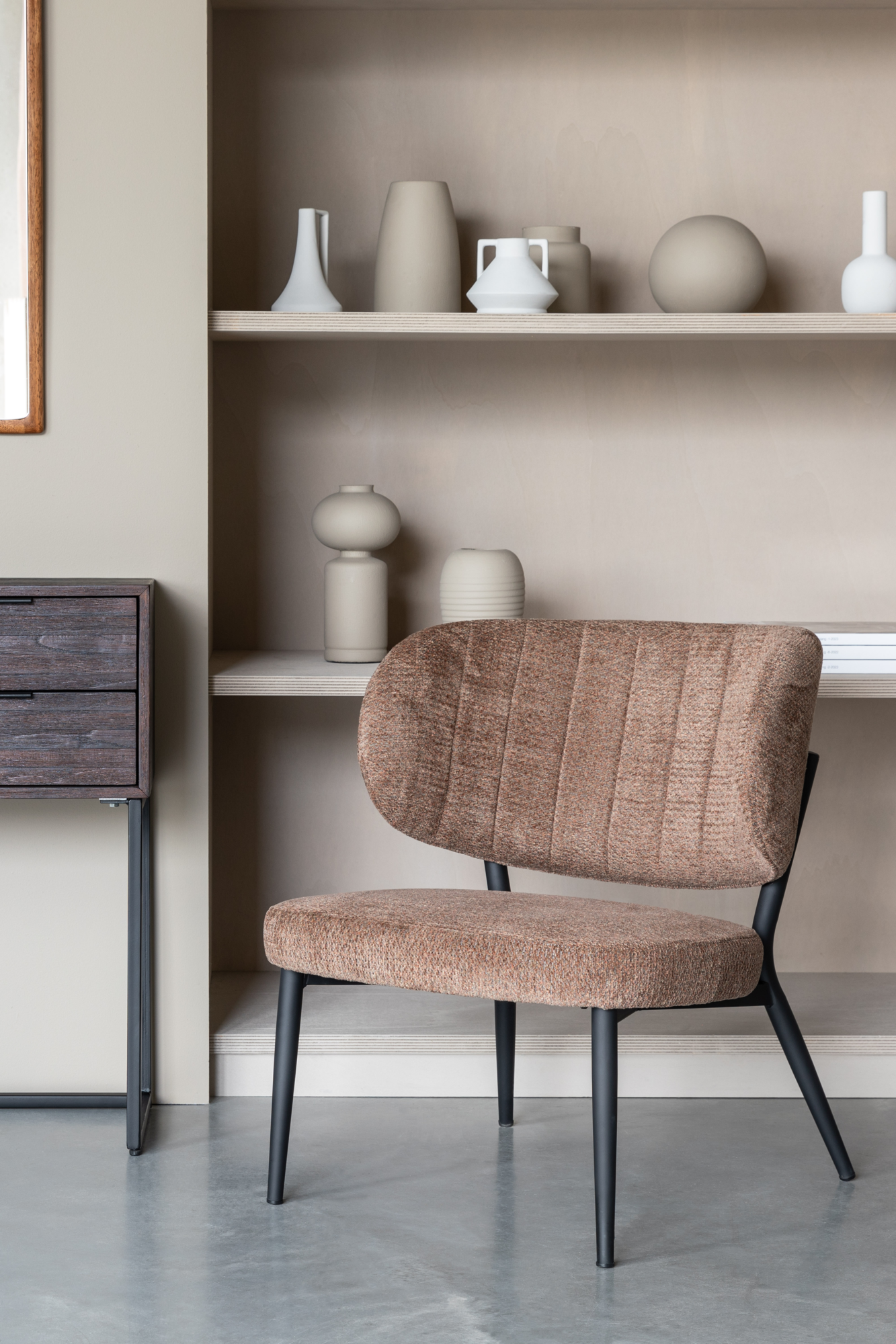 Fauteuil Sanne oranje grijs