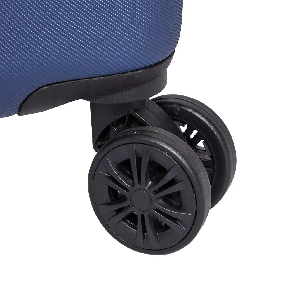 Valise trolley rigide 4 roues bleu marine L. 50 cm