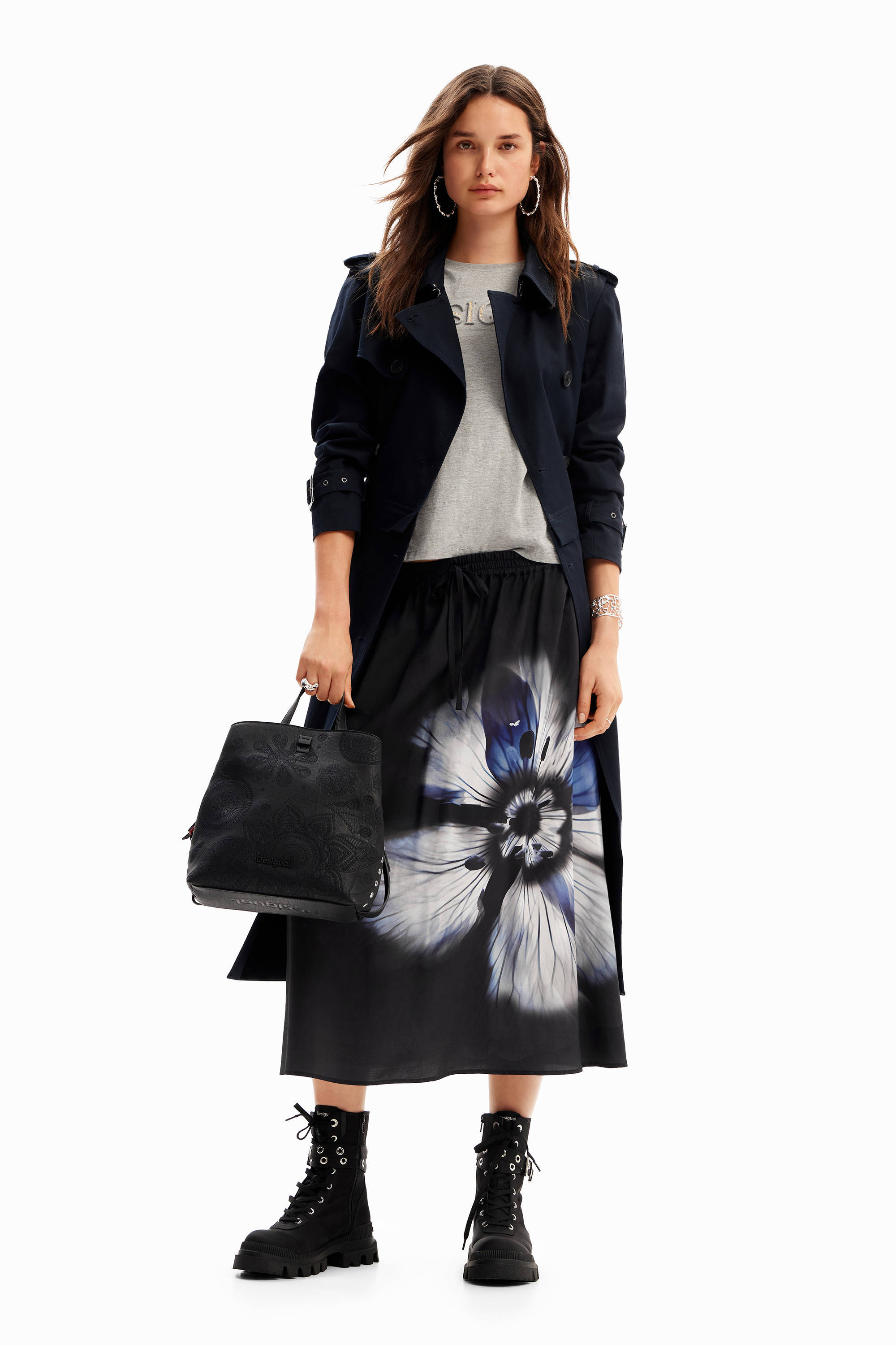 Desigual rugzak met borduursels zwart