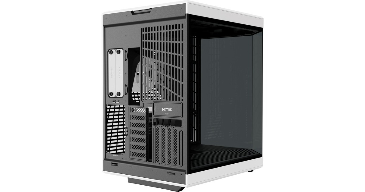 HYTEY70 midi tower behuizing  (Zwart/wit | 2x USB-A | 1x USB-C | Tempered Glass)