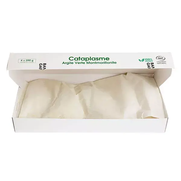 Cataplasma de montmorilonita com argila verde Naturado en Provence, pacote com 4 unidades de 200g
