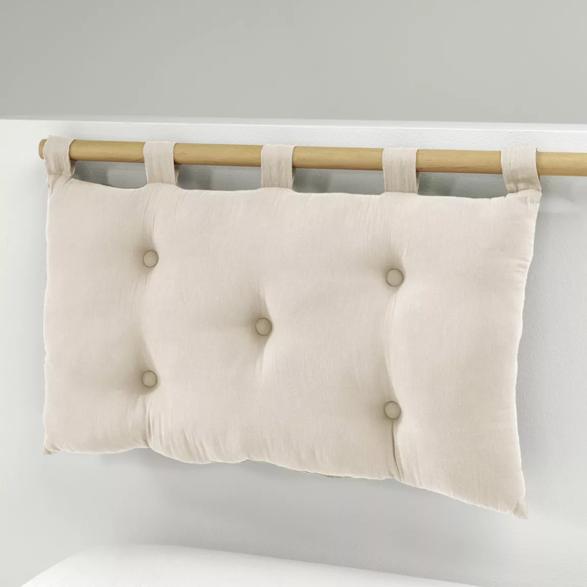 Tête de lit coussin gaze de coton (80 x 50 cm) Gaïa Beige pampa