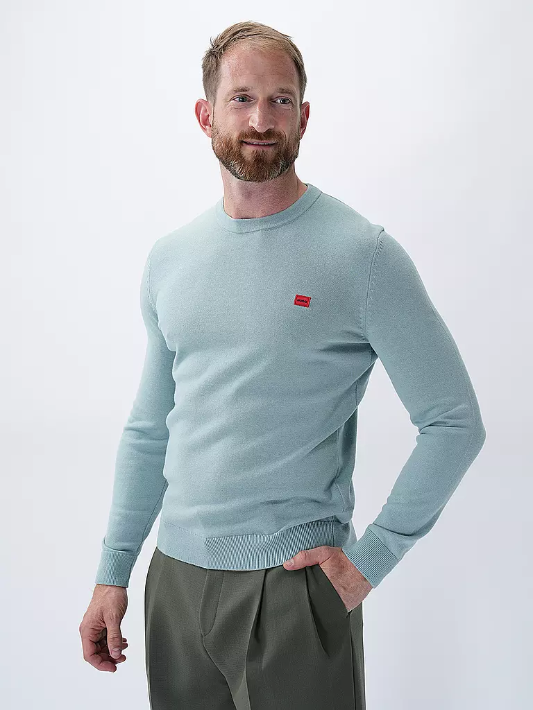HUGO Pullover SAN CASSIUS hellblau
