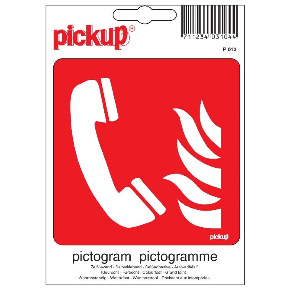 SKILT PICKUP NØDTELEFON 10X10CM
