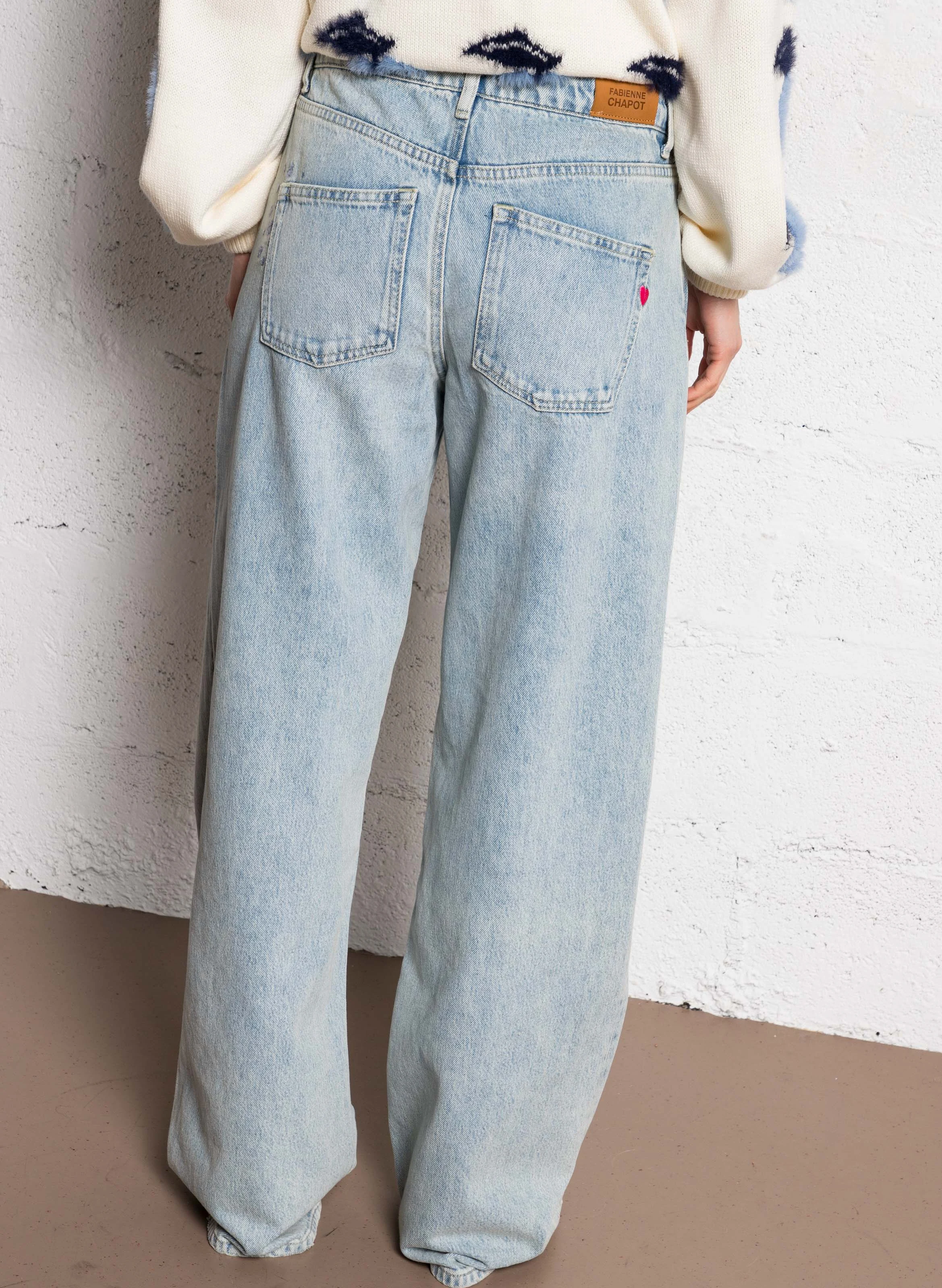 LUCY - Jean bootcut en coton mélangé | Bleu