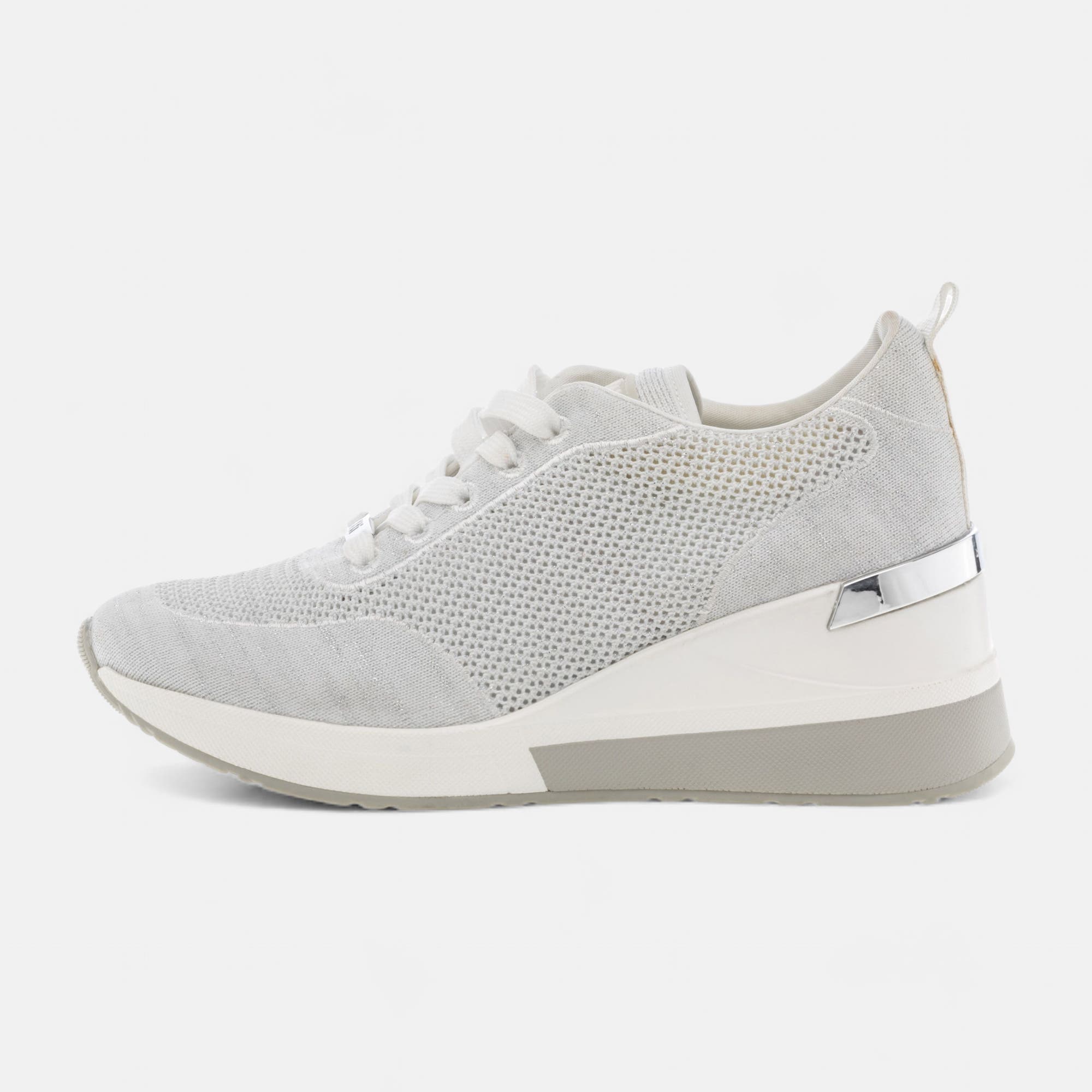 Baskets basses à talon compensé Femme blanc