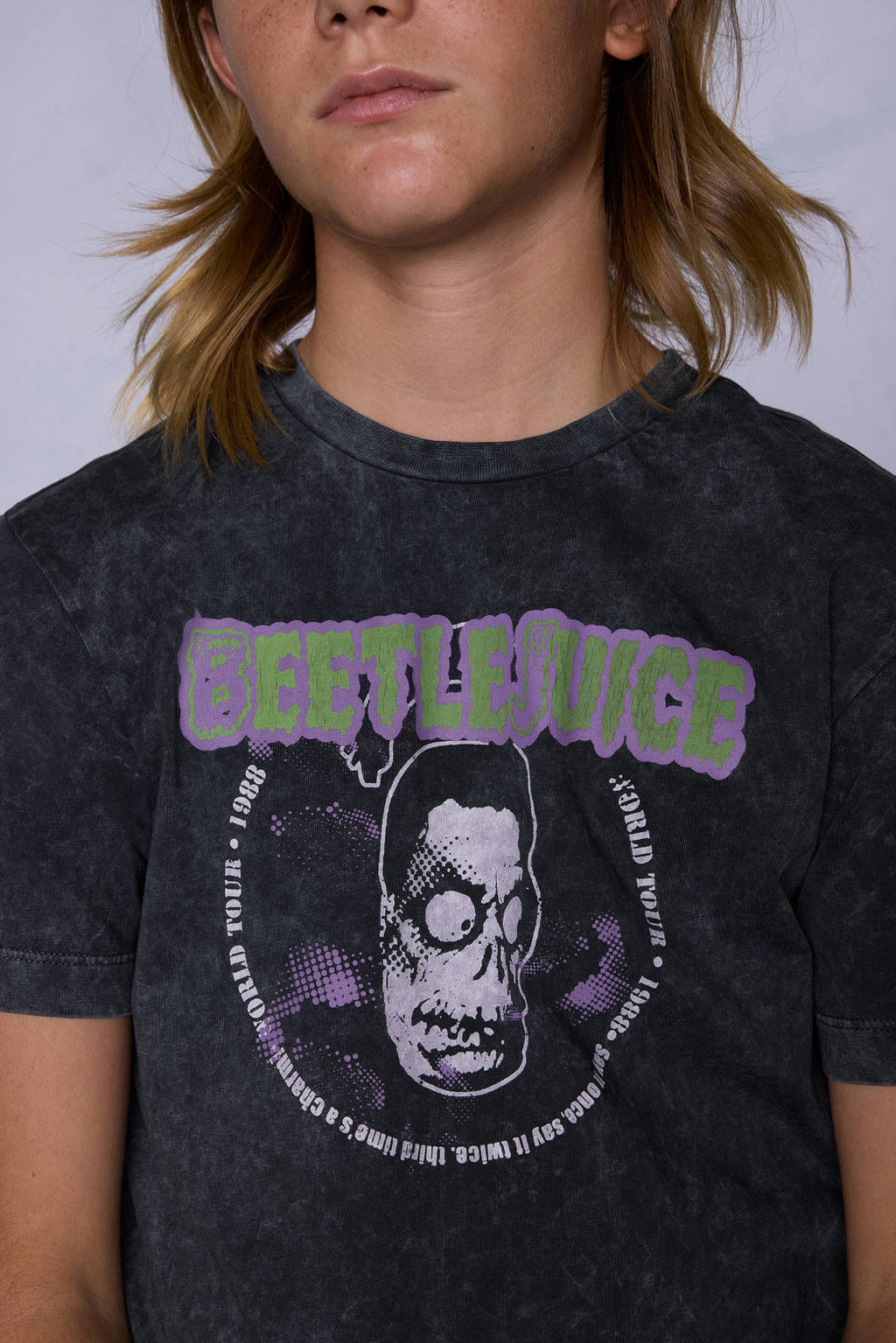 Coolcat T-shirt License Beetlejuice Acid Wash