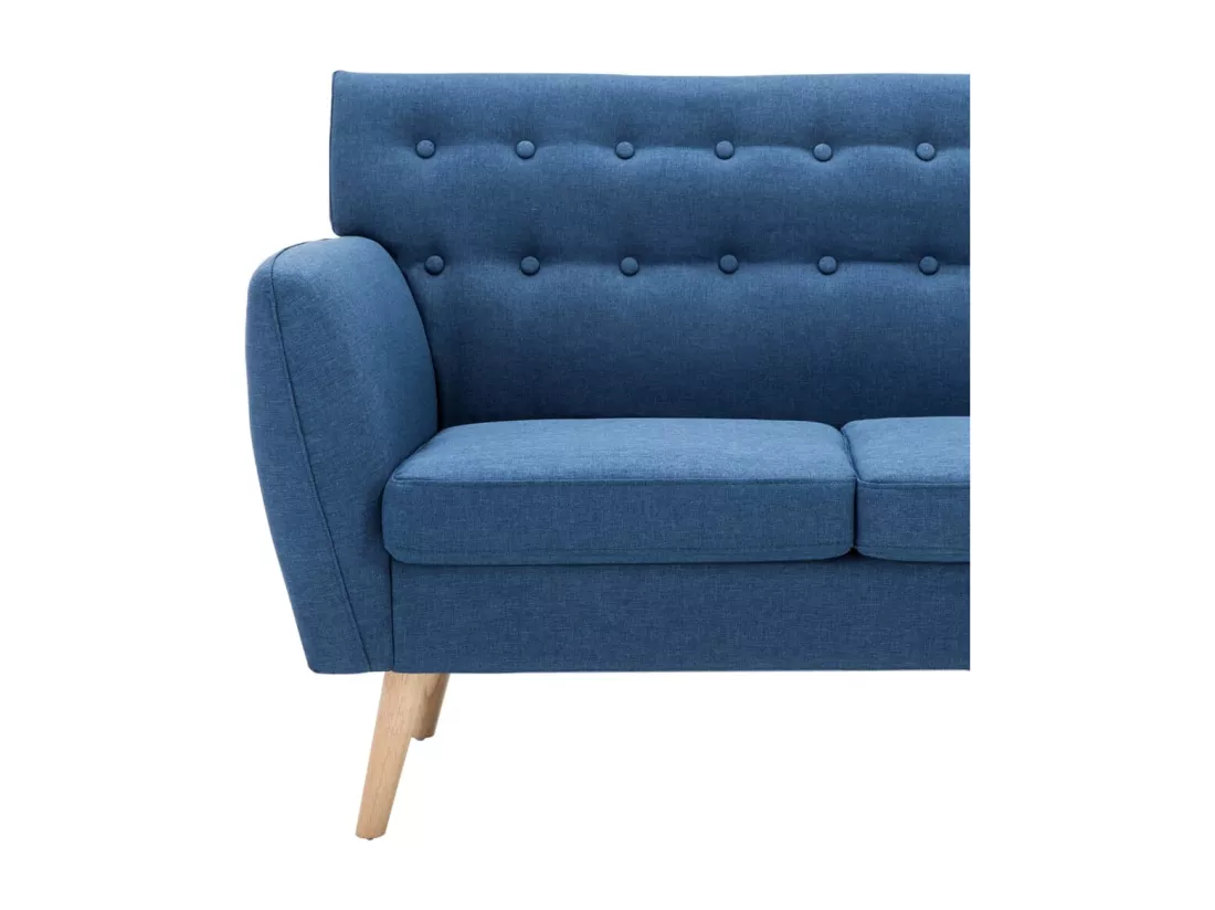 NETTLIFE Canapé à 3 places revêtement en tissu 172x70x82 cm bleu