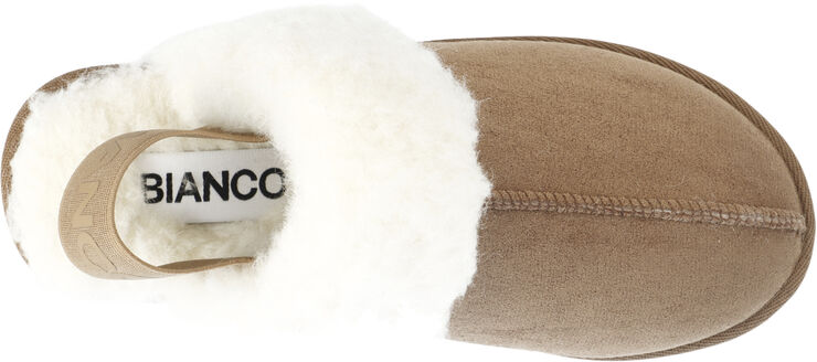 Bianco BIASWEETIE Flatform Elastic Slipper Faux Suede Camel