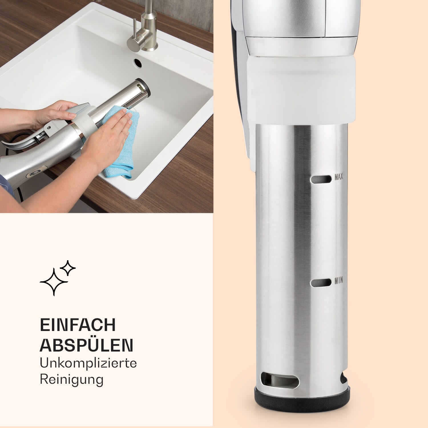 Quickstick Sous Vide Garer Thermostat: 50-95 °C für 20 L Edelstahl Silber