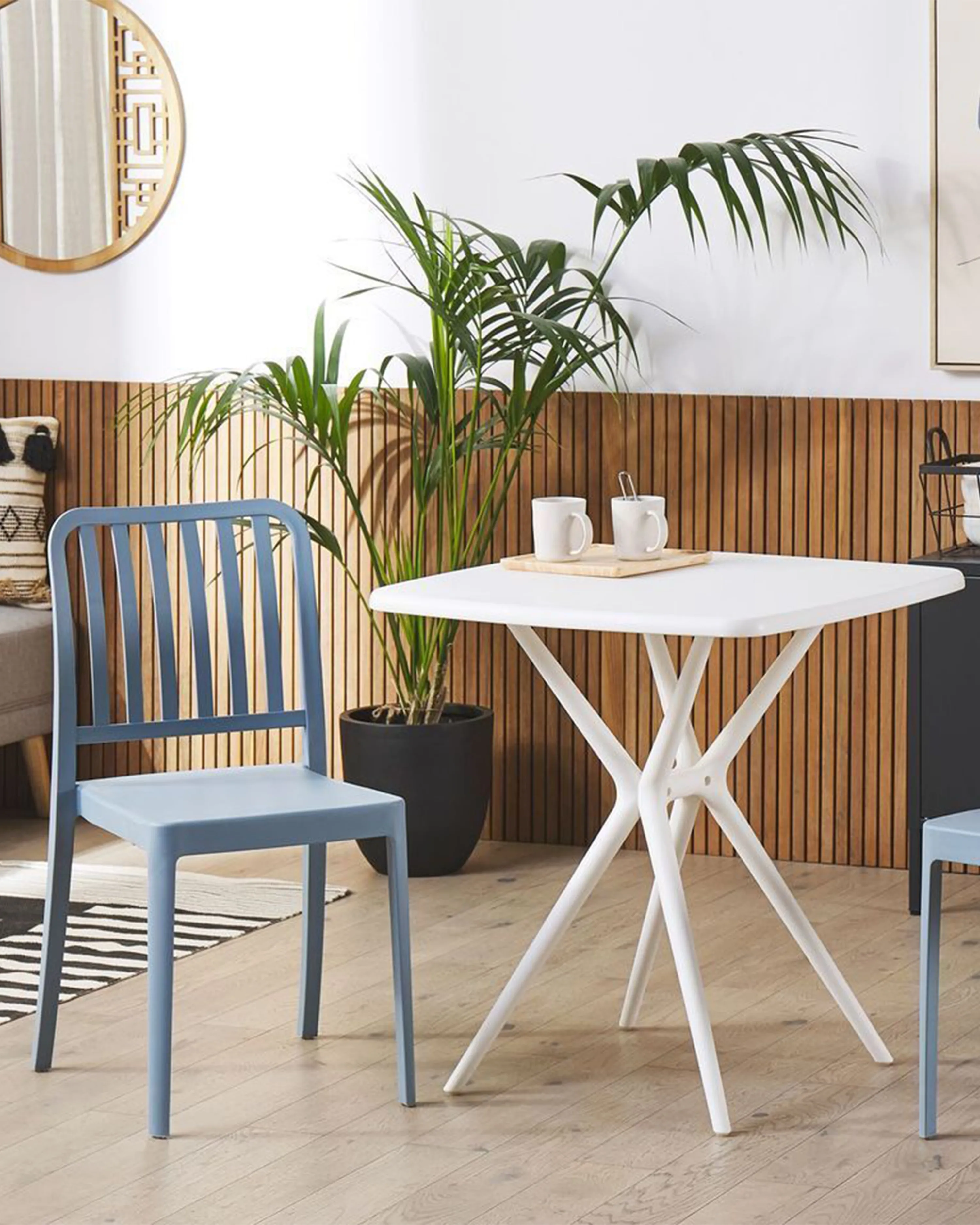 Set van 2 tuinstoelen SERSALE Synthetisch materiaal Blauw