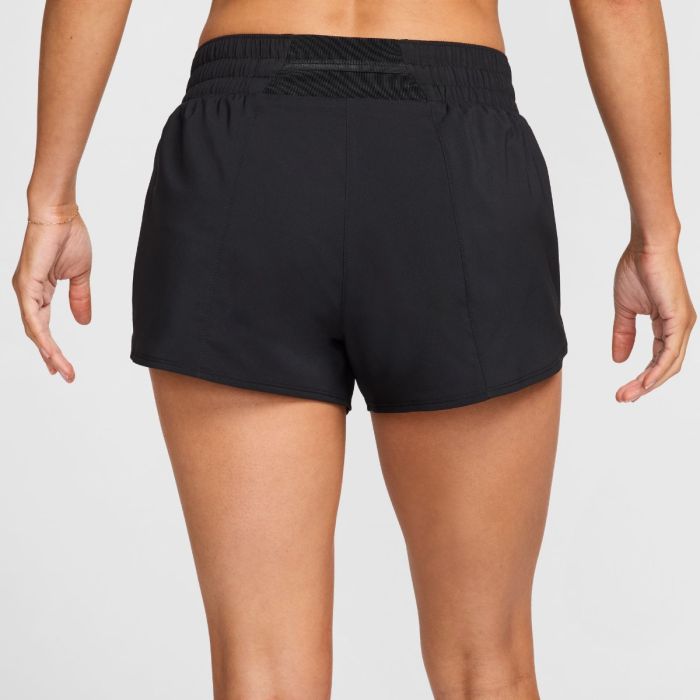 Nike Dame Shorts Dri-FIT One Swoosh HyperBright Mid-Rase Brief-Lined Shorts Sort