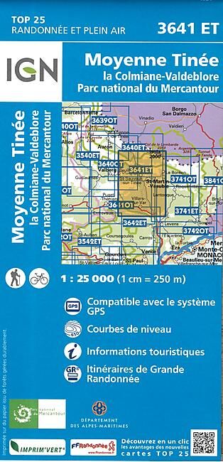 IGN - TOP25 3641ET MOYENNE TINEE 1 25 000