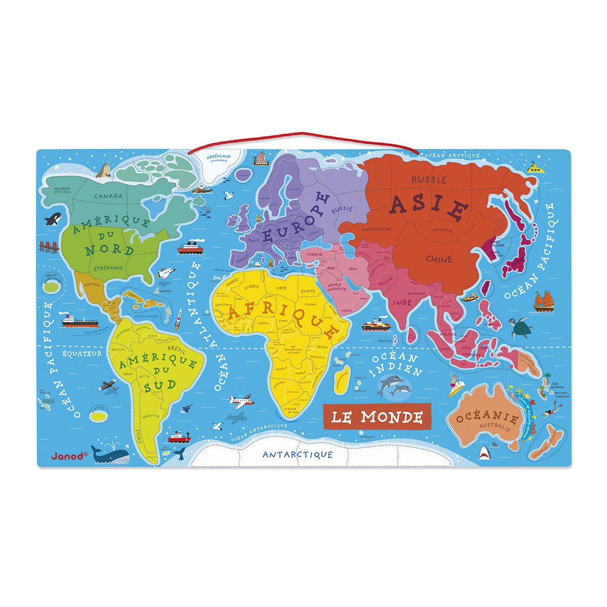 Puzzle 92 pièces magnétique du monde