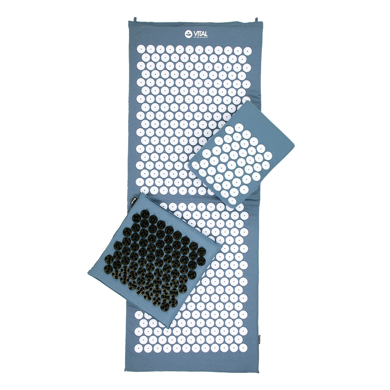 bodhi Vital Akupressur DELUXE-Set XL blau, Matte, Kissen, Fußmatte SOFT & Tasche