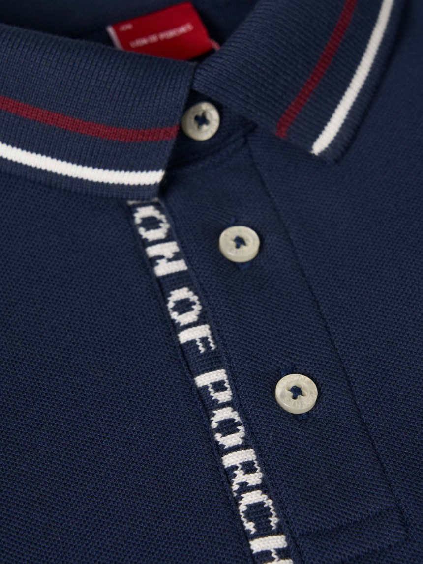 Polo de manga comprida em algodão