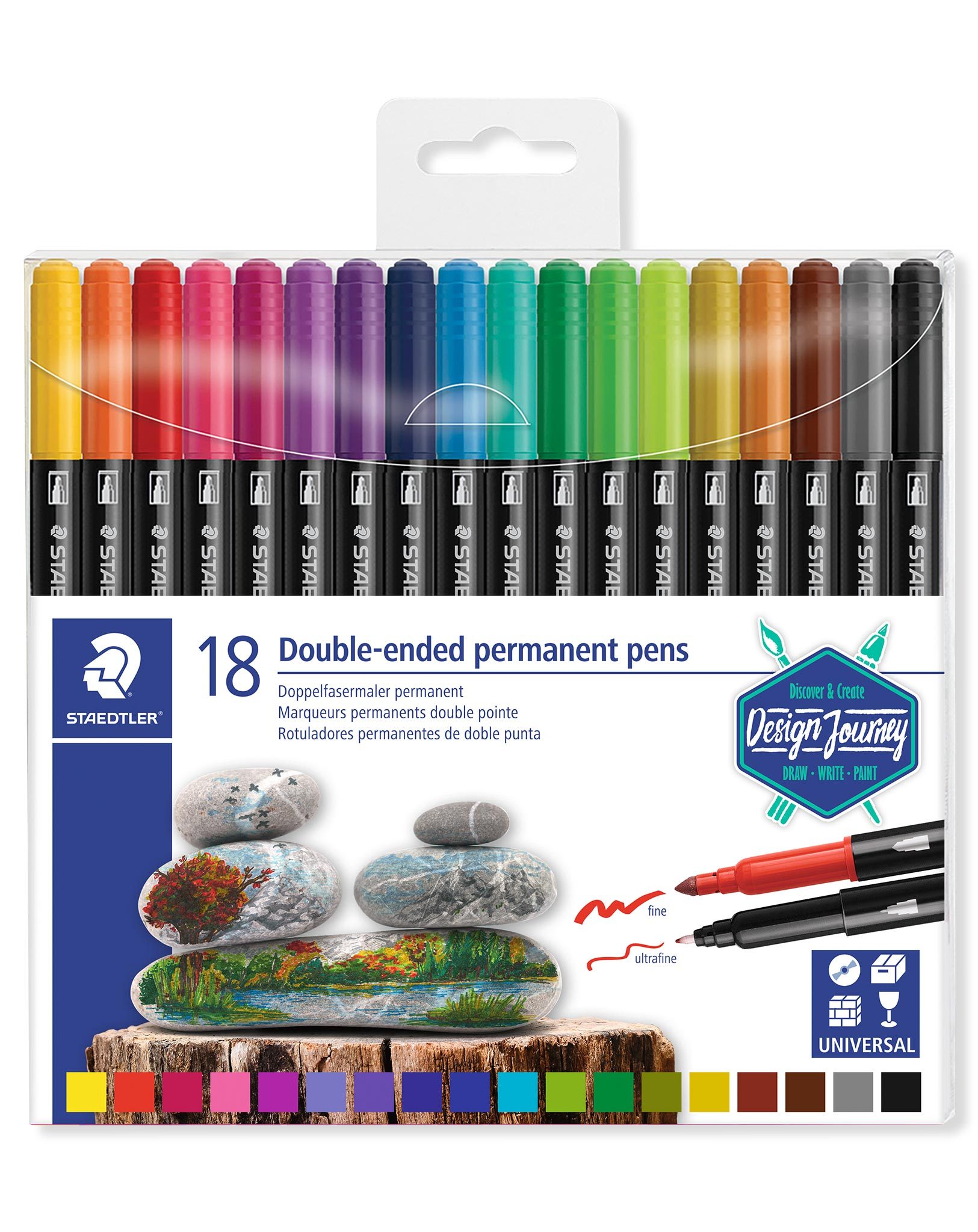 3187 TB18 Fasermaler DESIGN JOURNEY mit 18 Farben