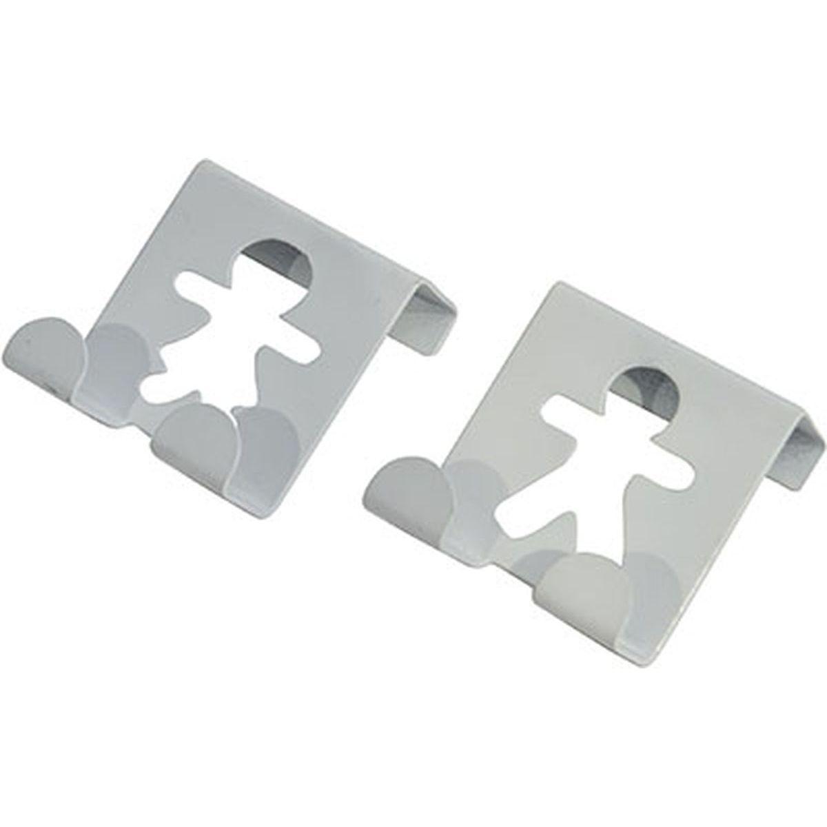 SET 2 PETITES PATERES BONHOMMES METAL A SUSPENDRE  BLANC