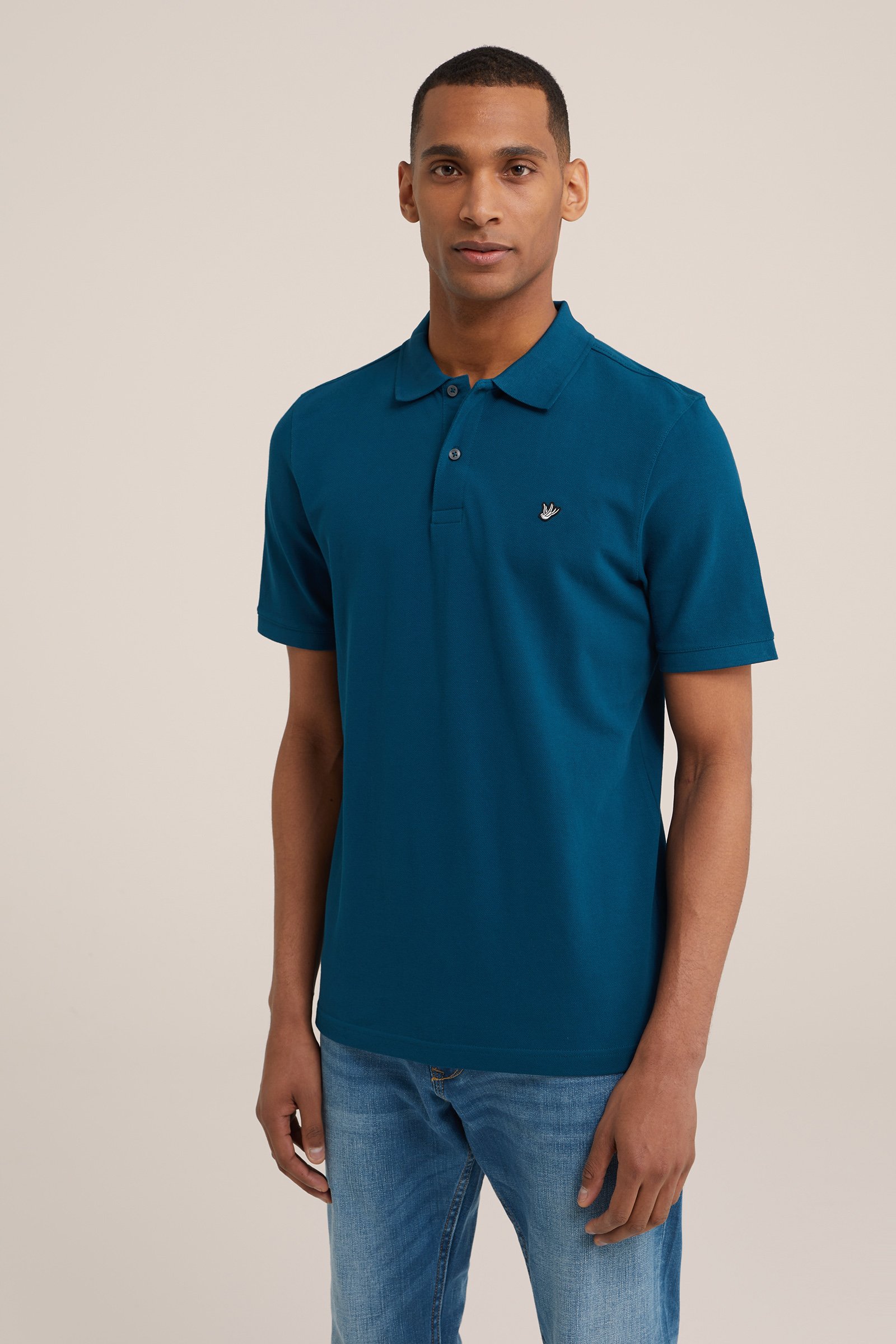 polo met structuur Fundamentals Marineblauw