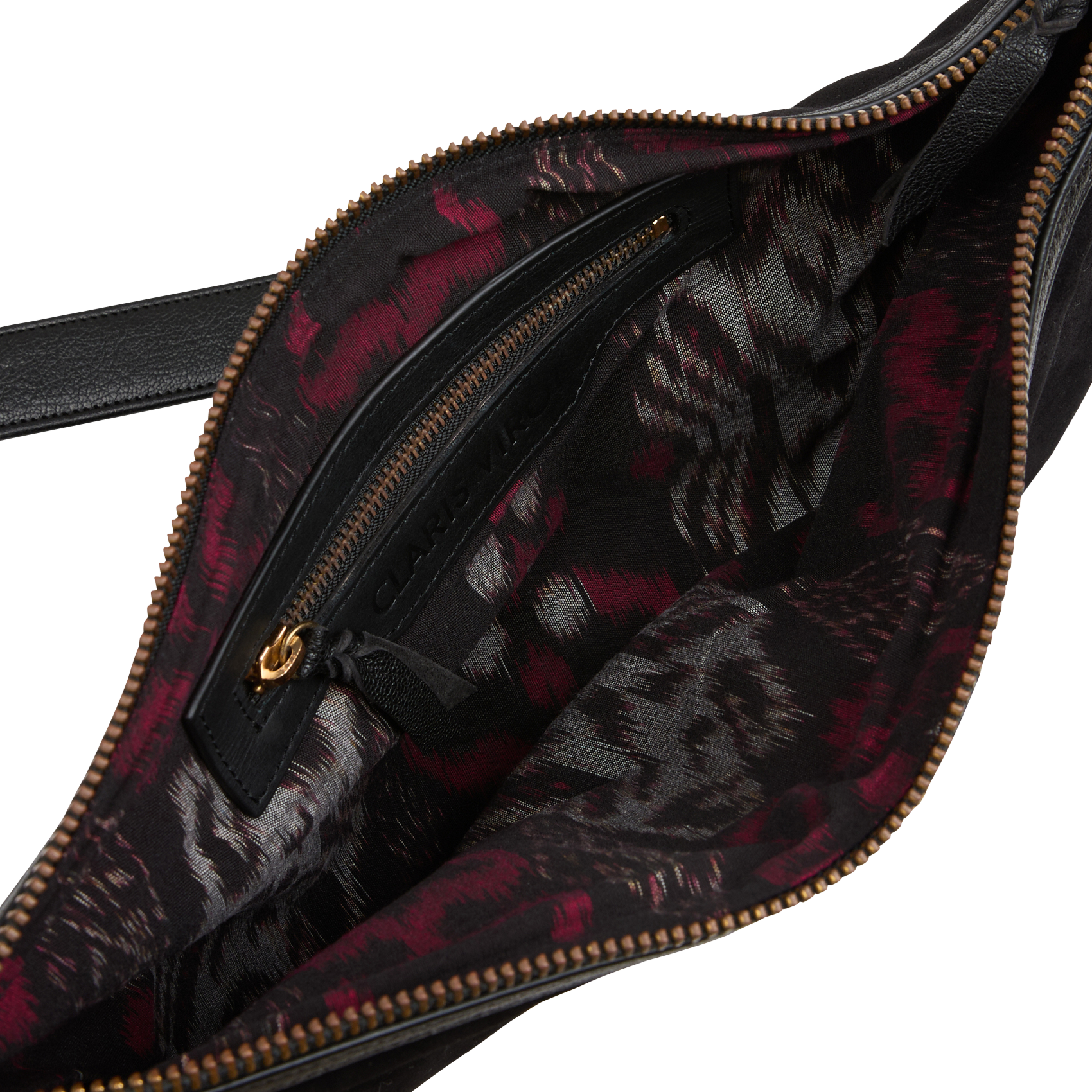 CHRIS - Sac demi-lune en cuir| Noir
