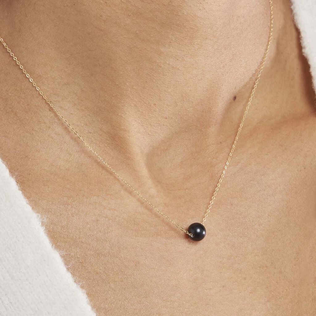 Collier Sissy Or Jaune Perle De Culture