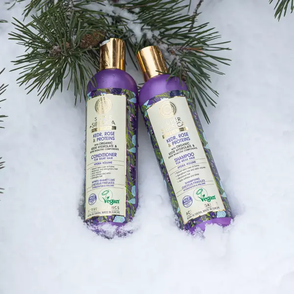 Natura Siberica - Shampoing Cèdre et Rose cheveux fragiles 400ml
