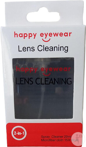 Happy Eyewear Lens Cleaning Spray 20ml + Chiffon 1 Pièce