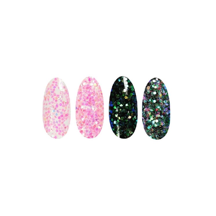 Ronney Glitter Nail Powder /45/ Lichtroze neon folie