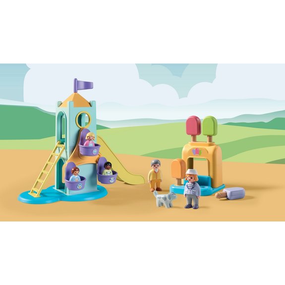 Aire de jeux toboggan Playmobil 1.2.3 - 71326