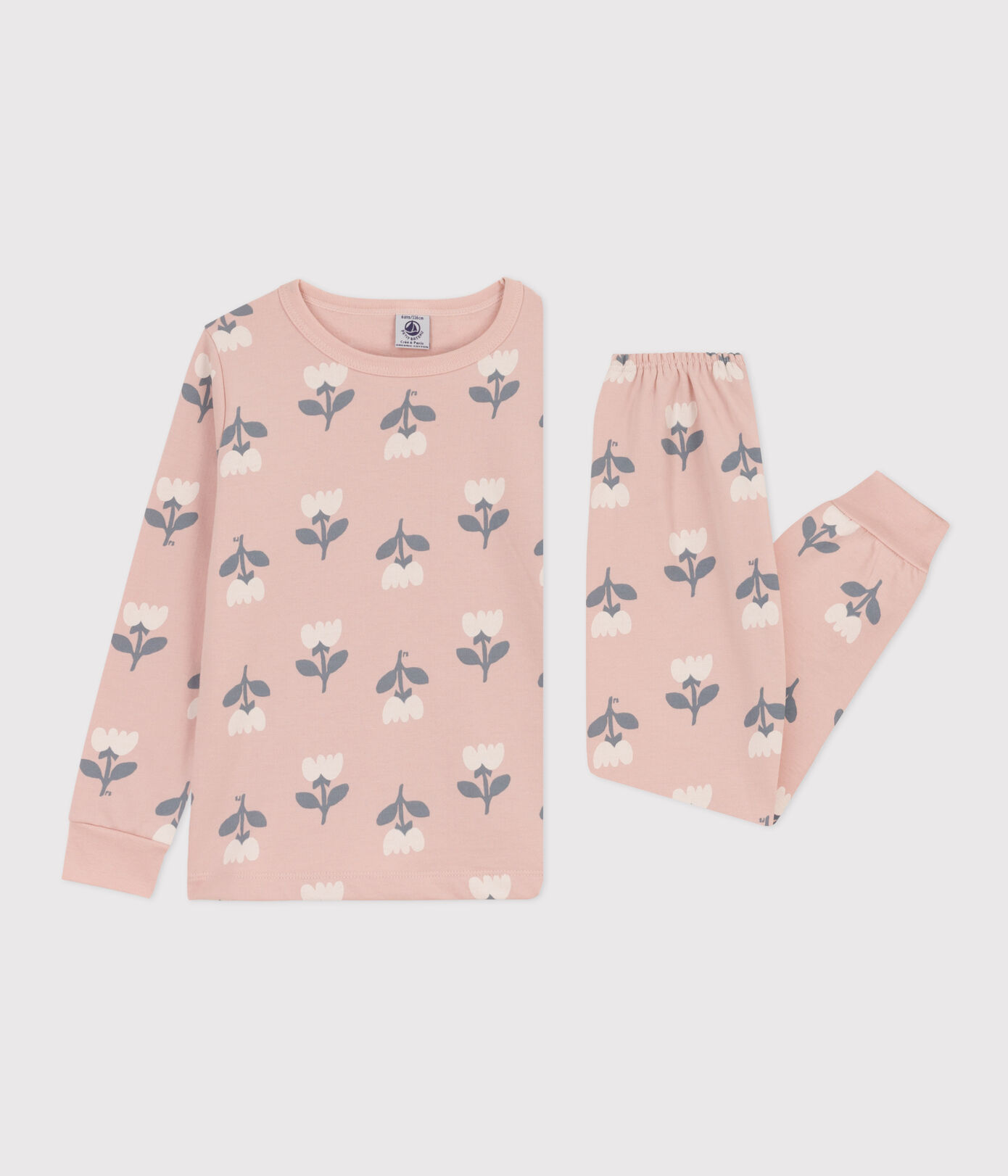 Pyjama tulipes en molleton petite fille