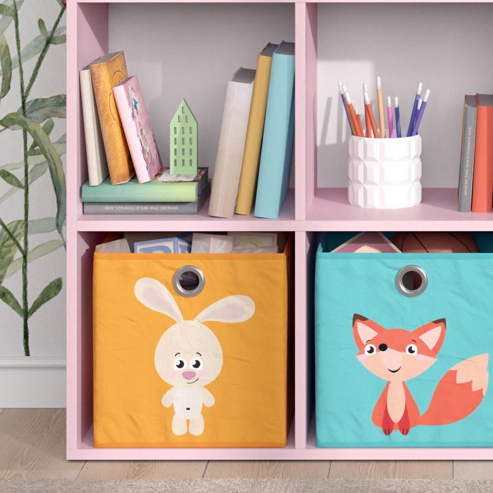 Vicco Kinderbücherregal Luigi 72 x 114 cm, Rosa, Kinderzimmerregal, offene Fächer, groß, Faltboxen