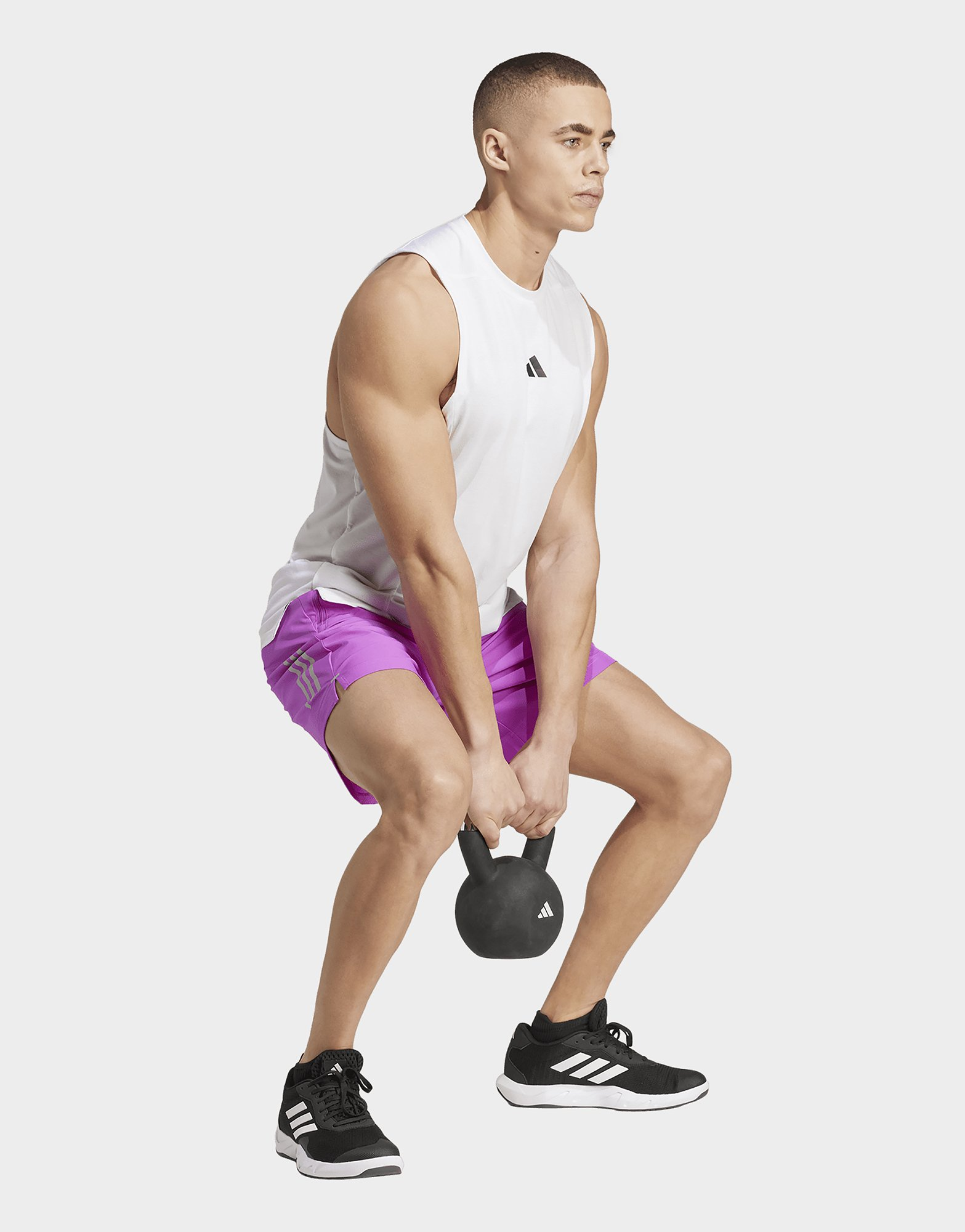 adidas Short de training en toile 3 bandes Gym +