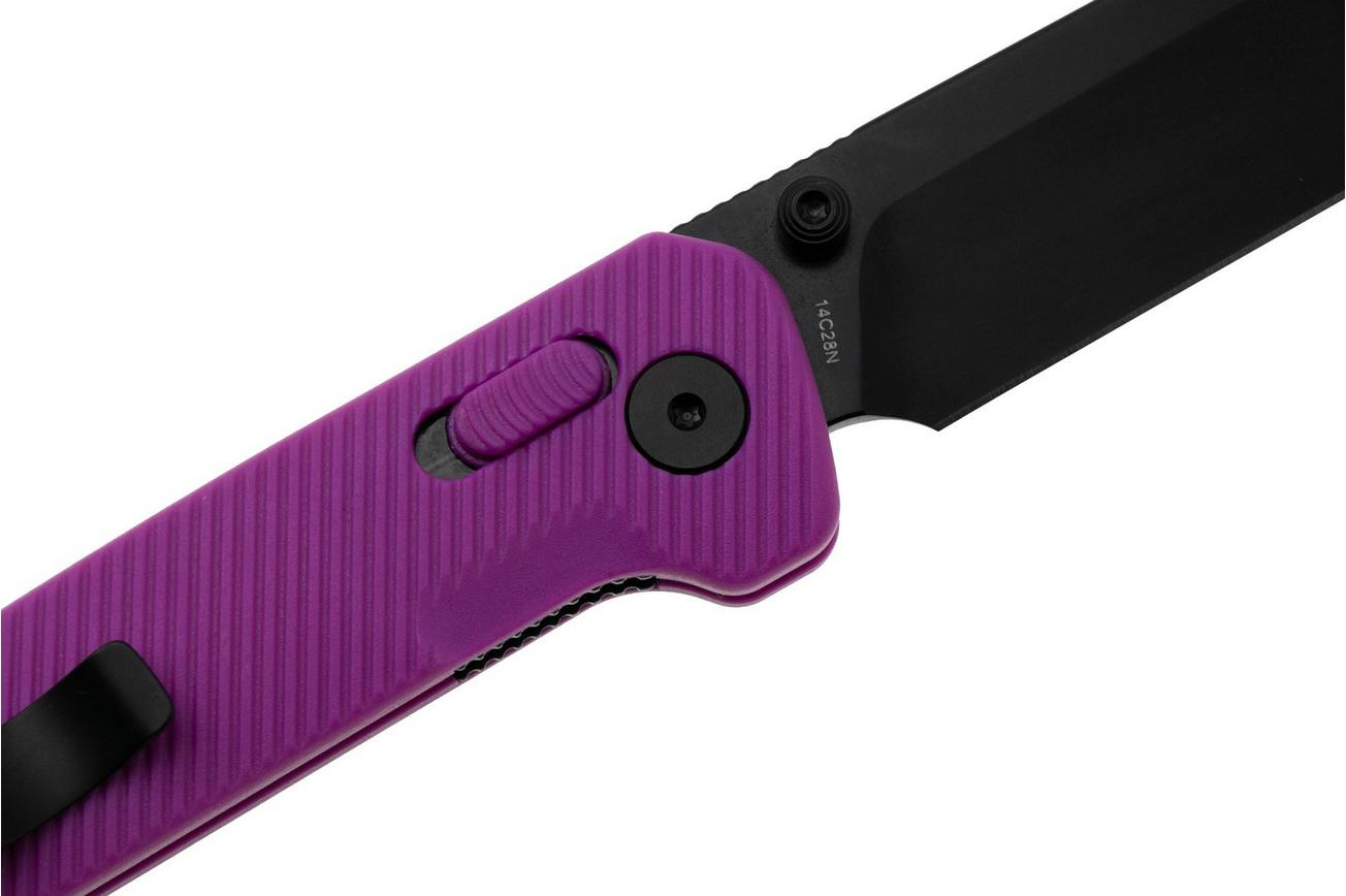 QSP Knife Penguin Glyde QS130GL-E2 PVD 14C28N, Purple FRN, zakmes