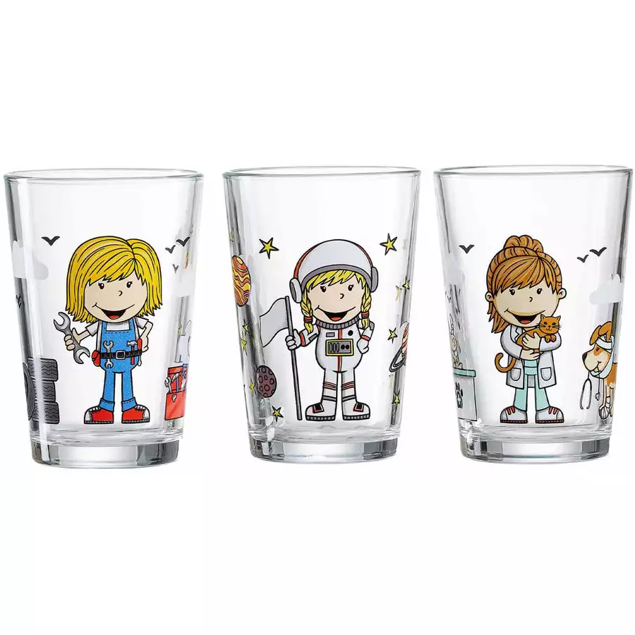 Ritzenhoff & Breker GmbH & Co. KG Kindergläser Berufe Mädchen 205 ml 3er Set bunt