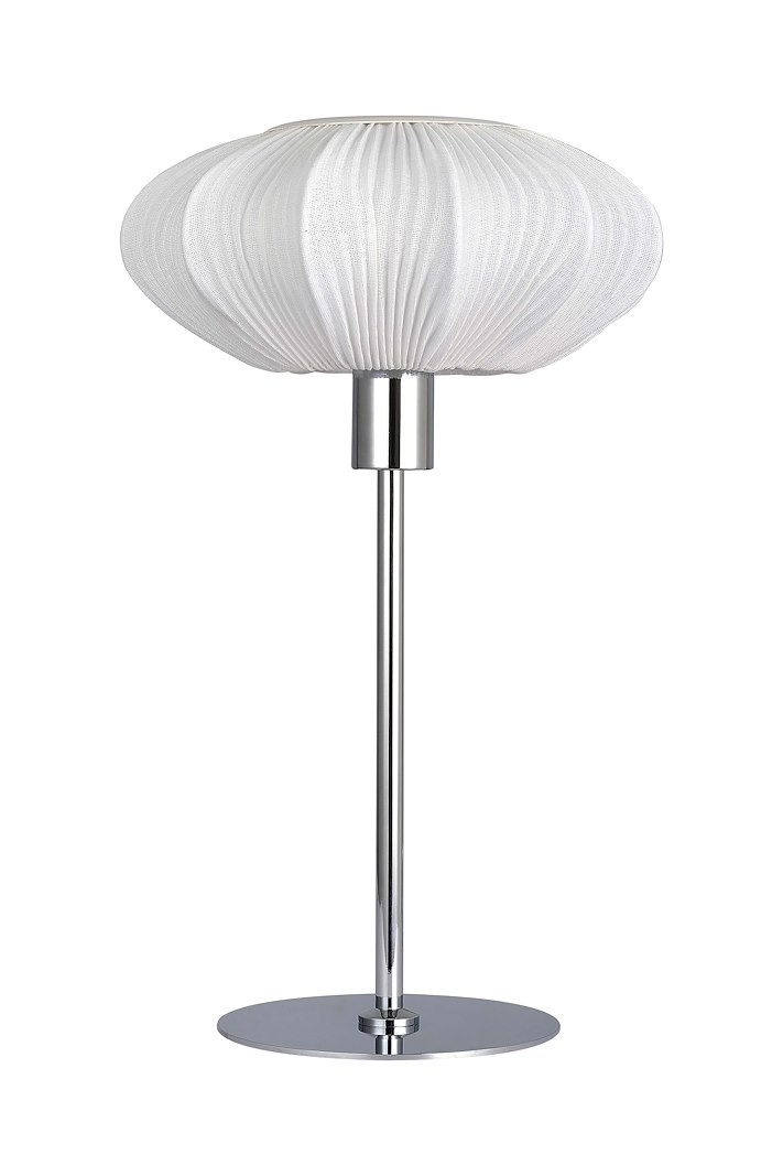 Mamsell bordlampe H:37cm, krom/hvit E14
