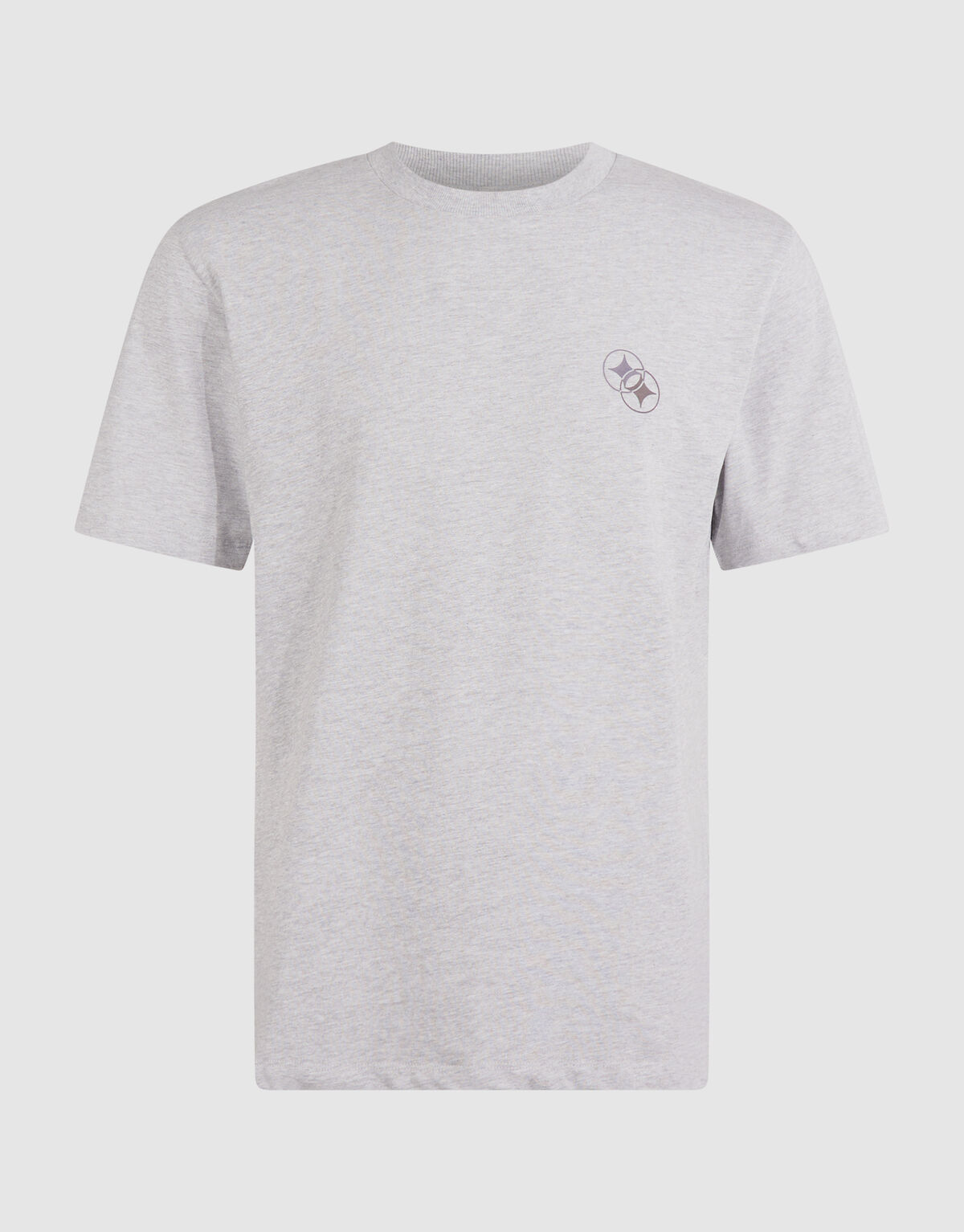 Diagonal T-shirt Lichtgrijs