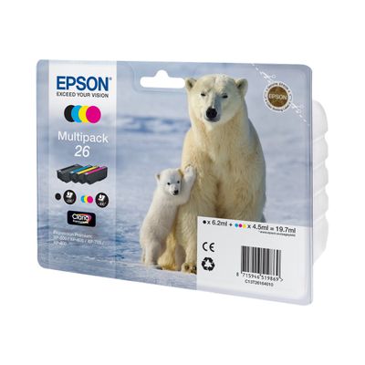 Epson 26 Ours polaire - Pack de 4 - noir, cyan, magenta, jaune - cartouche d'encre originale