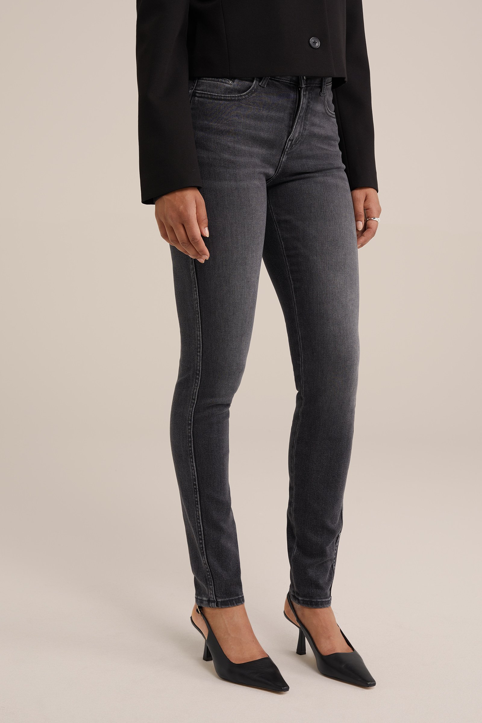 mid rise skinny jeans met stretch Blue Ridge Zwart