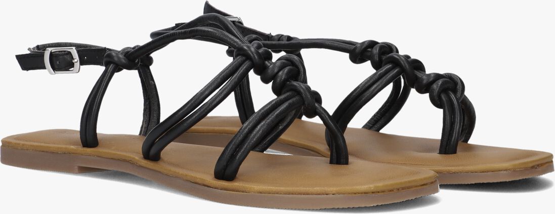 zwarte lina locchi platte sandalen l1285