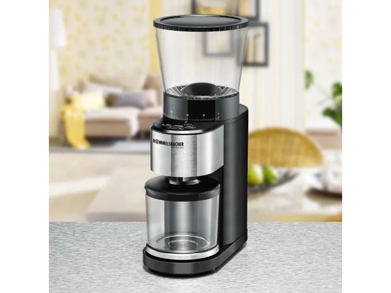 Rommelsbacher EKM 500 - Kaffekværn/køkkenvægt - 160 W - sort/rustfrit stål