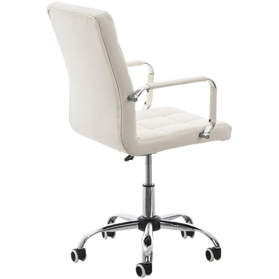 CLP Bureaustoel Deli V2 chroom Frame - Kunstleer - wit