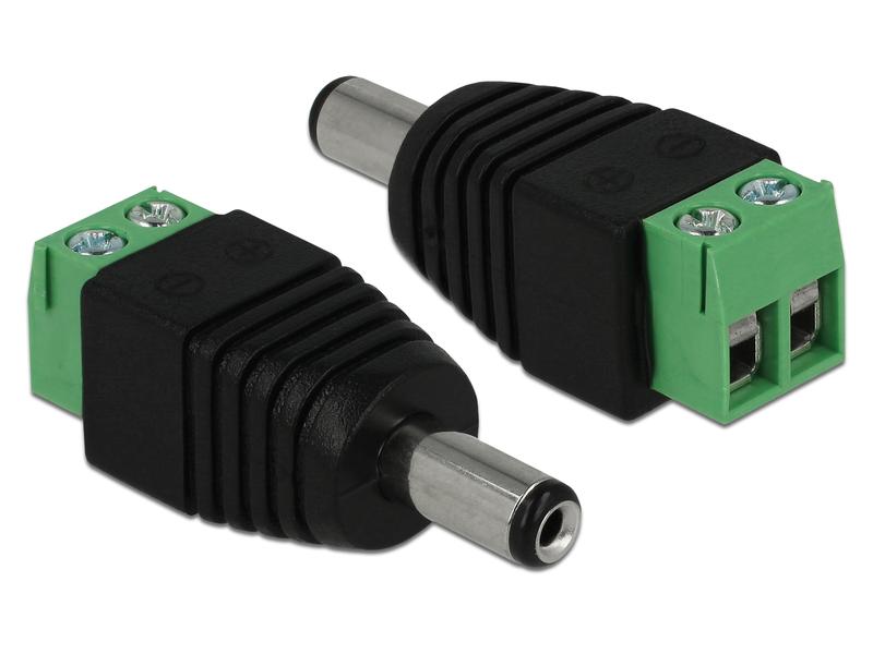 Delock Hohlstecker DC 5.5 x 2.1 mm Stecker > Terminalblock Delock Adapter DC 5.5 x 2.1 mm Stecker > Terminalblock 2 Pin