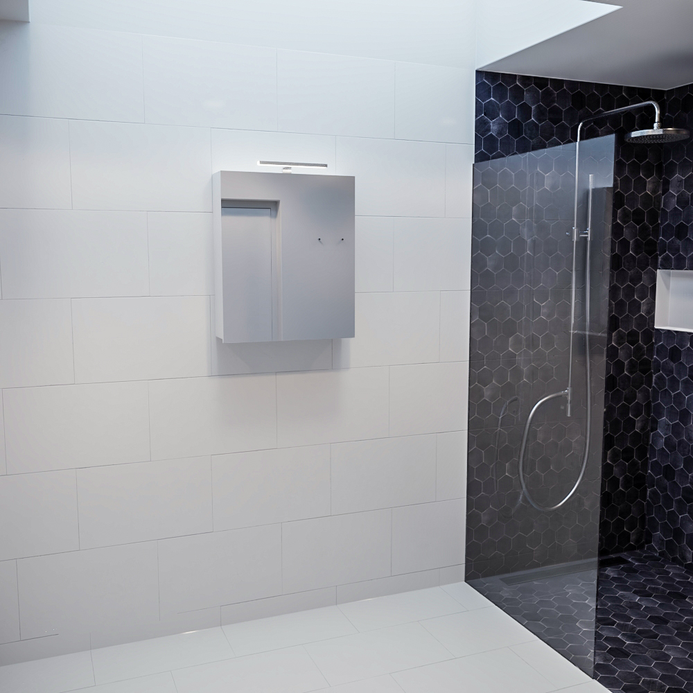 Mondiaz Cubb spiegelkast 50x70x16cm kleur talc met 1 deur