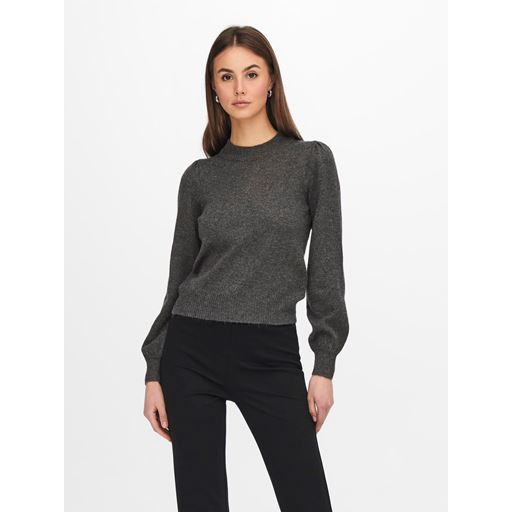 JDY Rue Life Striktrøje, Dark Grey Melange, XL
