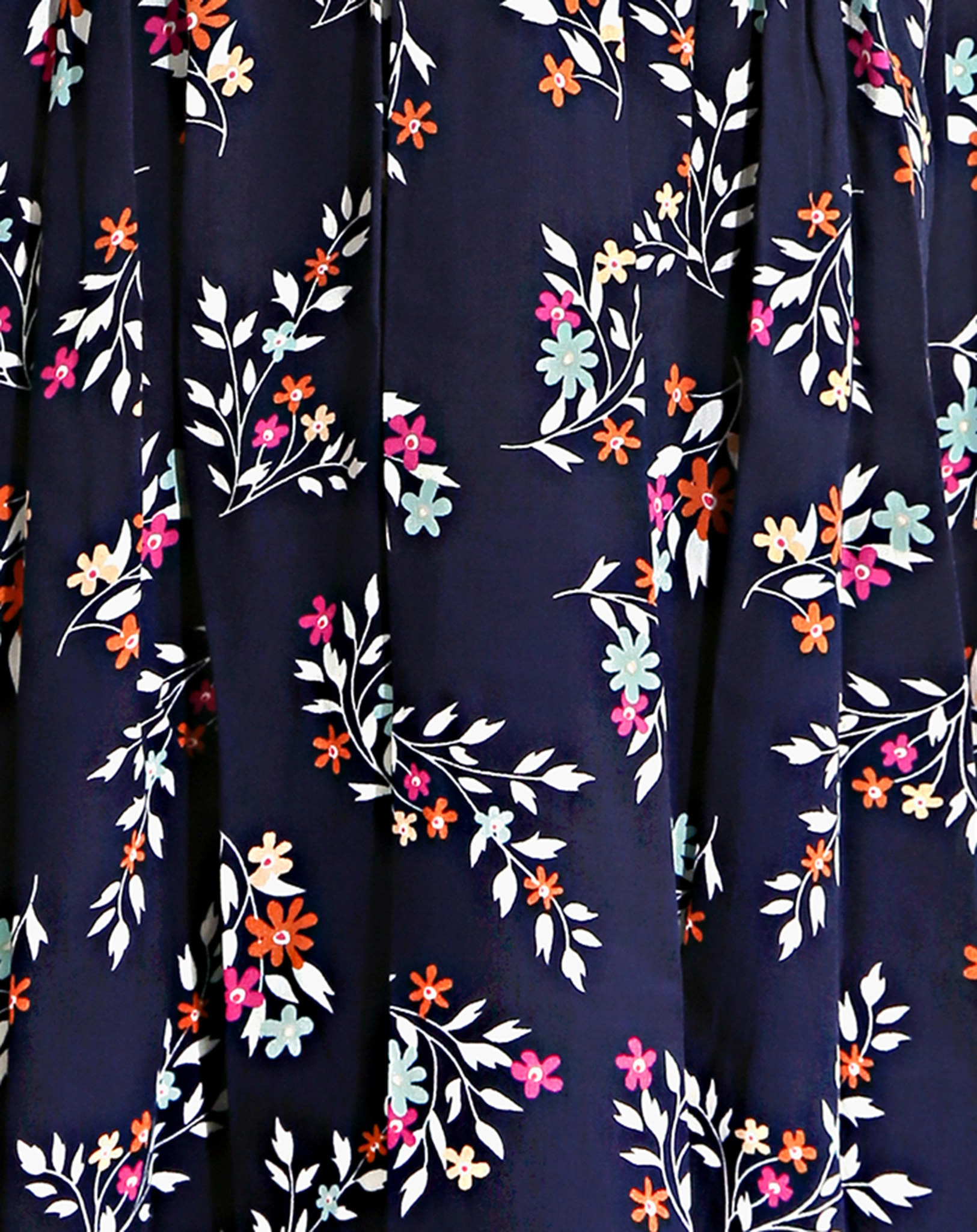 Kurzarm-Kleid BLUMENZWEIGE in navy